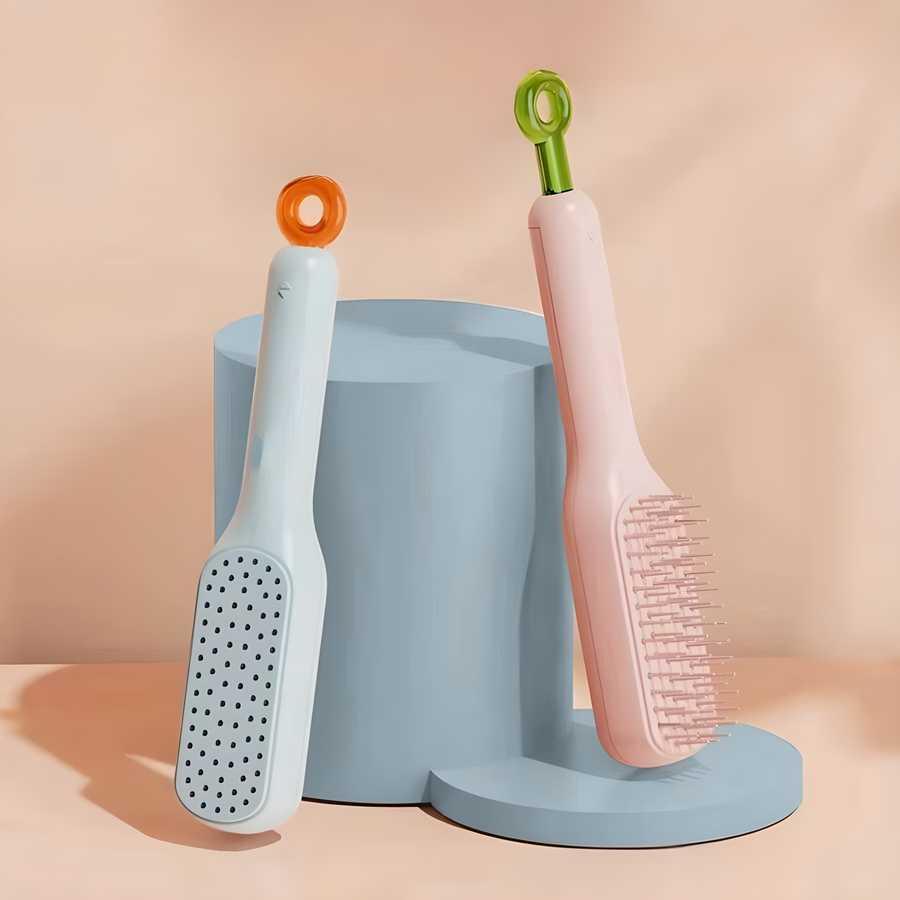 Self-Cleaning Anti-Static Massage Hair Comb for Adults & Kids | Random Color | Pack of 1