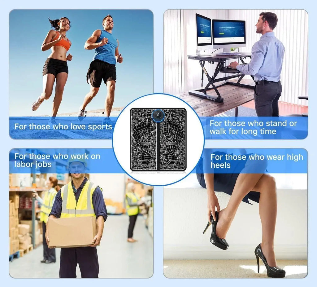 Wireless EMS Foot Massager Mat | Electric Pain Relief & Muscle Relaxation Machine