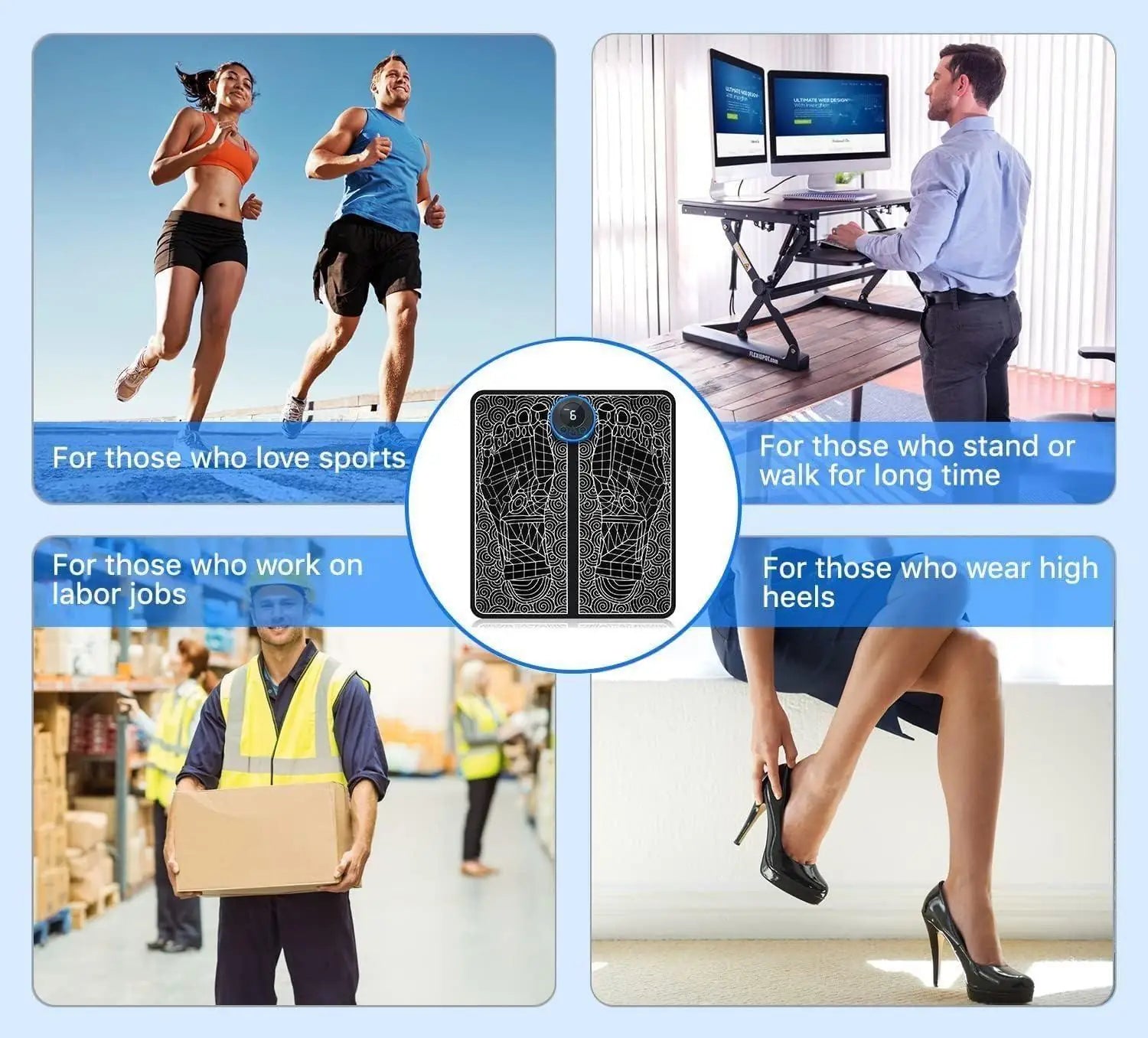 Wireless EMS Foot Massager Mat | Electric Pain Relief & Muscle Relaxation Machine