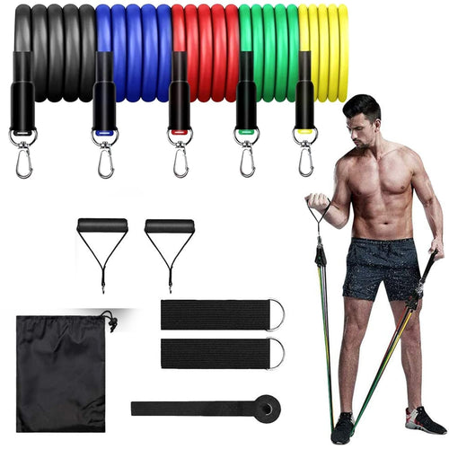 11-in-1 Premium Resistance Bands Workout Kit | Stackable Home Gym Set (Up to 110 lbs)
