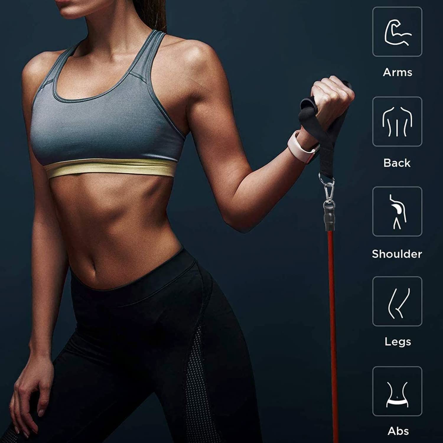 11-in-1 Premium Resistance Bands Workout Kit | Stackable Home Gym Set (Up to 110 lbs)