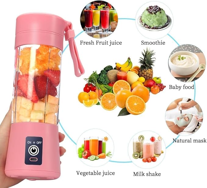 Electric Juice Maker Bottle for Travel, Gym & Office | Random Color