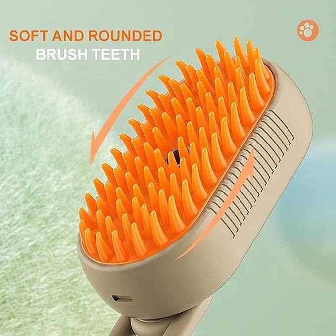 3-in-1 Steam Grooming Brush for Dogs & Cats | USB Rechargeable Pet Massage Comb