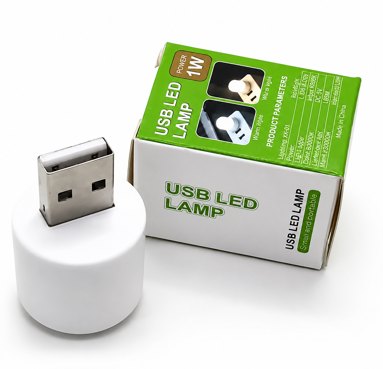 USB Mini Night Light – Portable Soft White LED Lamp