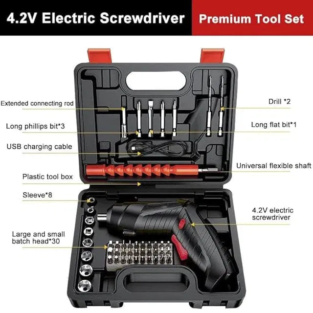 47-in-1 Electric Screwdriver Set | Rechargeable Cordless DIY Tool Kit