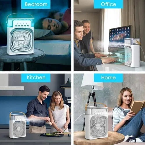 Portable Mini Air Cooler Fan with LED Light | USB Room Cooling Mist Fan